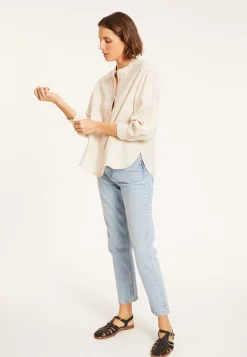 Maison Montagut Blouse En Lin Col Tunisien - Vania><noscript><img width=