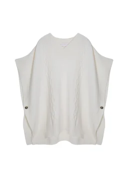 Maison Montagut Cape Col V Jeux De Points En Cachemire - Gigi><noscript><img width=