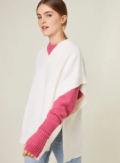 Maison Montagut Cape Col V Jeux De Points En Cachemire - Gigi><noscript><img width=