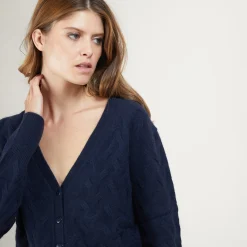 Maison Montagut Cardigan A Fantaisie De Torsades En Cachemire - Fiona><noscript><img width=