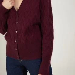 Maison Montagut Cardigan A Fantaisie De Torsades En Cachemire - Fiona><noscript><img width=