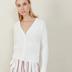 Maison Montagut Cardigan A Jeux De Points Fantaisie - Nelsya>Femme Vestes Et Gilets