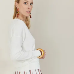 Maison Montagut Cardigan A Jeux De Points Fantaisie - Nelsya><noscript><img width=