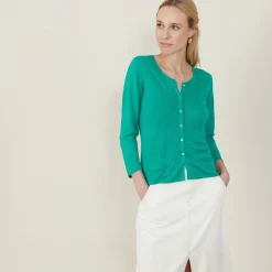 Maison Montagut Cardigan A Poches En Lin Flamme - Bao><noscript><img width=