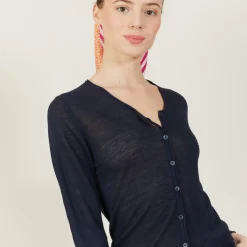 Maison Montagut Cardigan A Poches En Lin Flamme - Bao><noscript><img width=