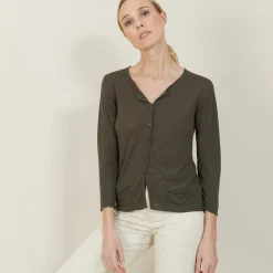 Maison Montagut Cardigan A Poches En Lin Flamme - Bao><noscript><img width=