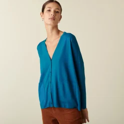 Maison Montagut Cardigan Boutonne A Poches En Laine Merinos - Ava><noscript><img width=