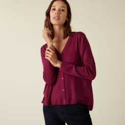 Maison Montagut Cardigan Boutonne A Poches En Laine Merinos - Ava><noscript><img width=