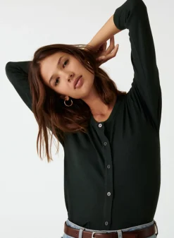 Maison Montagut Cardigan Boutonne Col Rond A Poches En Laine Merinos - Amalia>Femme Vestes Et Gilets