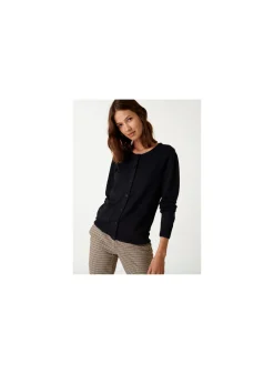 Maison Montagut Cardigan Boutonne Col Rond A Poches En Laine Merinos - Amalia>Femme Vestes Et Gilets