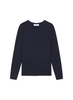 Maison Montagut Cardigan Boutonne Col Rond A Poches En Laine Merinos - Amalia><noscript><img width=