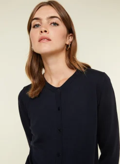 Maison Montagut Cardigan Boutonne Col Rond A Poches En Laine Merinos - Amalia><noscript><img width=