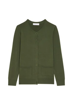 Maison Montagut Cardigan Boutonne Col Rond A Poches En Laine Merinos - Amalia><noscript><img width=