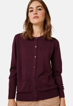 Maison Montagut Cardigan Boutonne Col Rond A Poches En Laine Merinos - Amalia><noscript><img width=