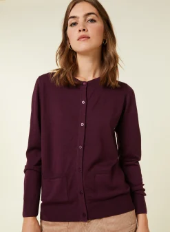 Maison Montagut Cardigan Boutonne Col Rond A Poches En Laine Merinos - Amalia><noscript><img width=