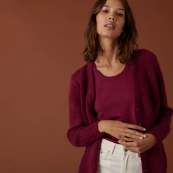 Maison Montagut Cardigan Boutonne Col V En Mohair - Anais><noscript><img width=