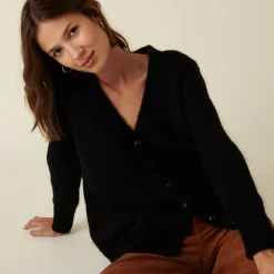 Maison Montagut Cardigan Boutonne Col V En Mohair - Anais><noscript><img width=