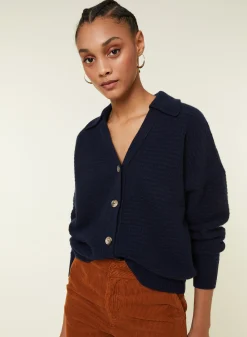 Maison Montagut Cardigan Col Polo En Cachemire Melange - Lisa><noscript><img width=