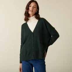 Maison Montagut Cardigan Col V Boutonne A Poches En Cachemire - Achille><noscript><img width=