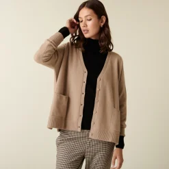 Maison Montagut Cardigan Col V Boutonne A Poches En Cachemire - Achille><noscript><img width=