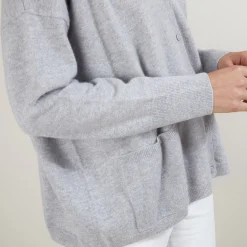 Maison Montagut Cardigan Col V En Cachemire - Brune><noscript><img width=