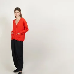 Maison Montagut Cardigan Col V En Cachemire - Brune><noscript><img width=