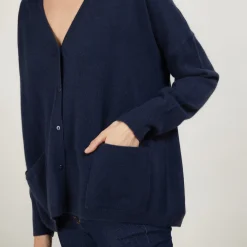 Maison Montagut Cardigan Col V En Cachemire - Brune><noscript><img width=