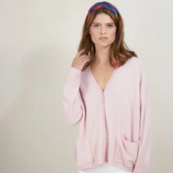 Maison Montagut Cardigan Col V En Cachemire - Brune><noscript><img width=