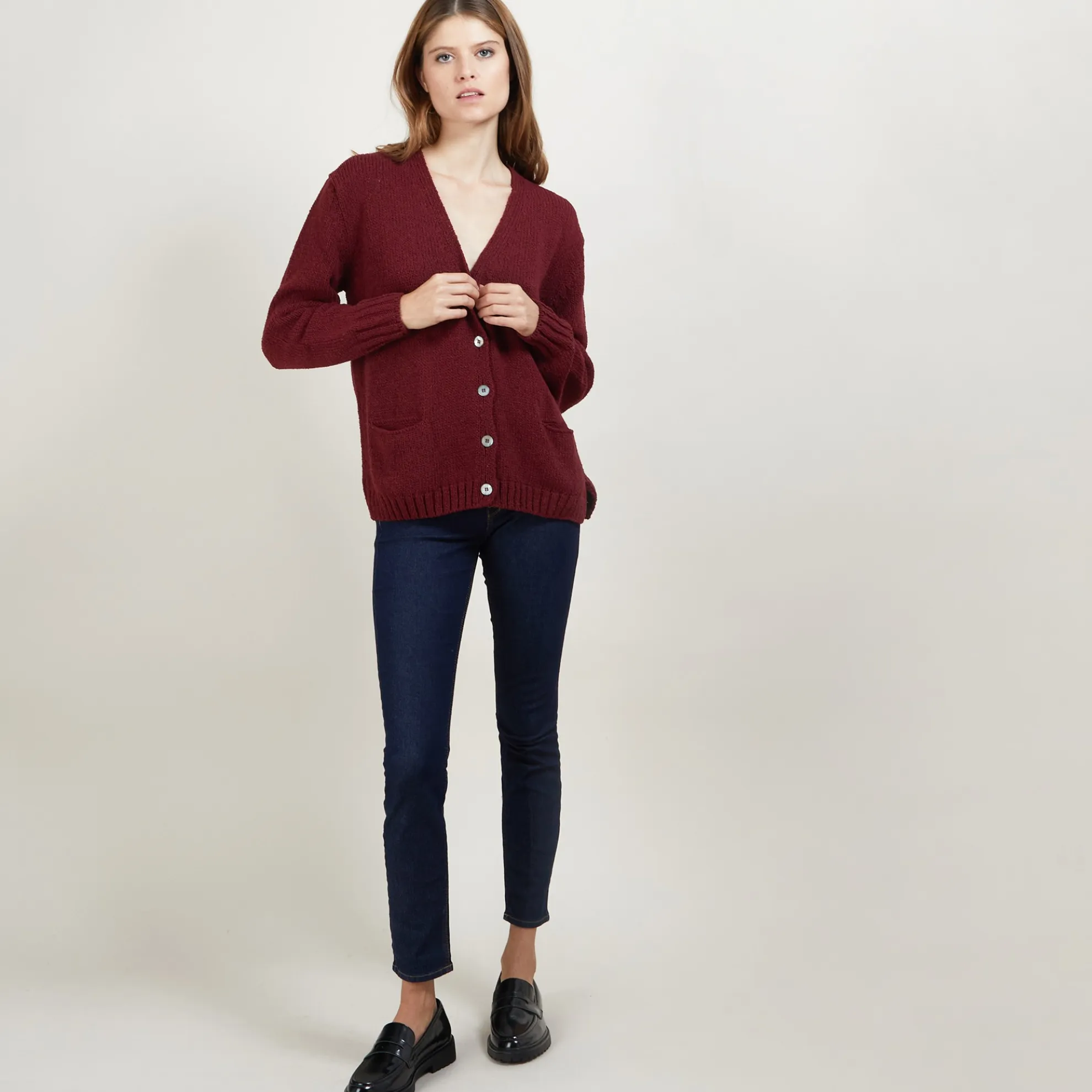 Maison Montagut Cardigan Col V En Laine Et Soie - Bilan>Femme Pulls