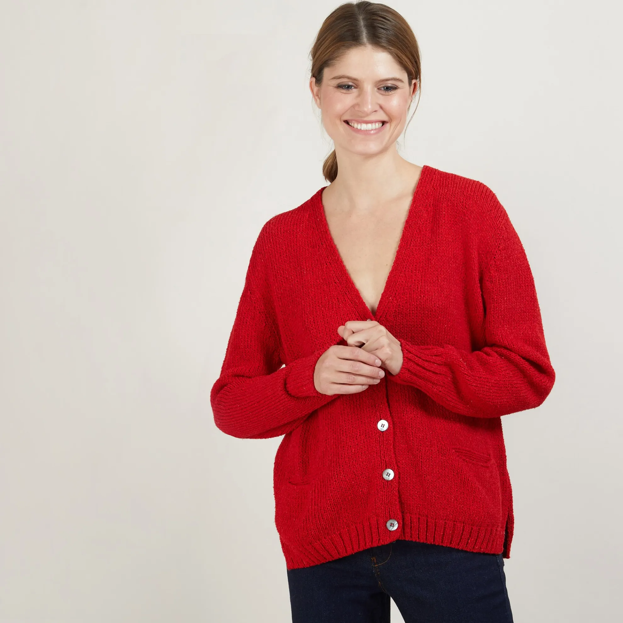 Maison Montagut Cardigan Col V En Laine Et Soie - Bilan>Femme Pulls