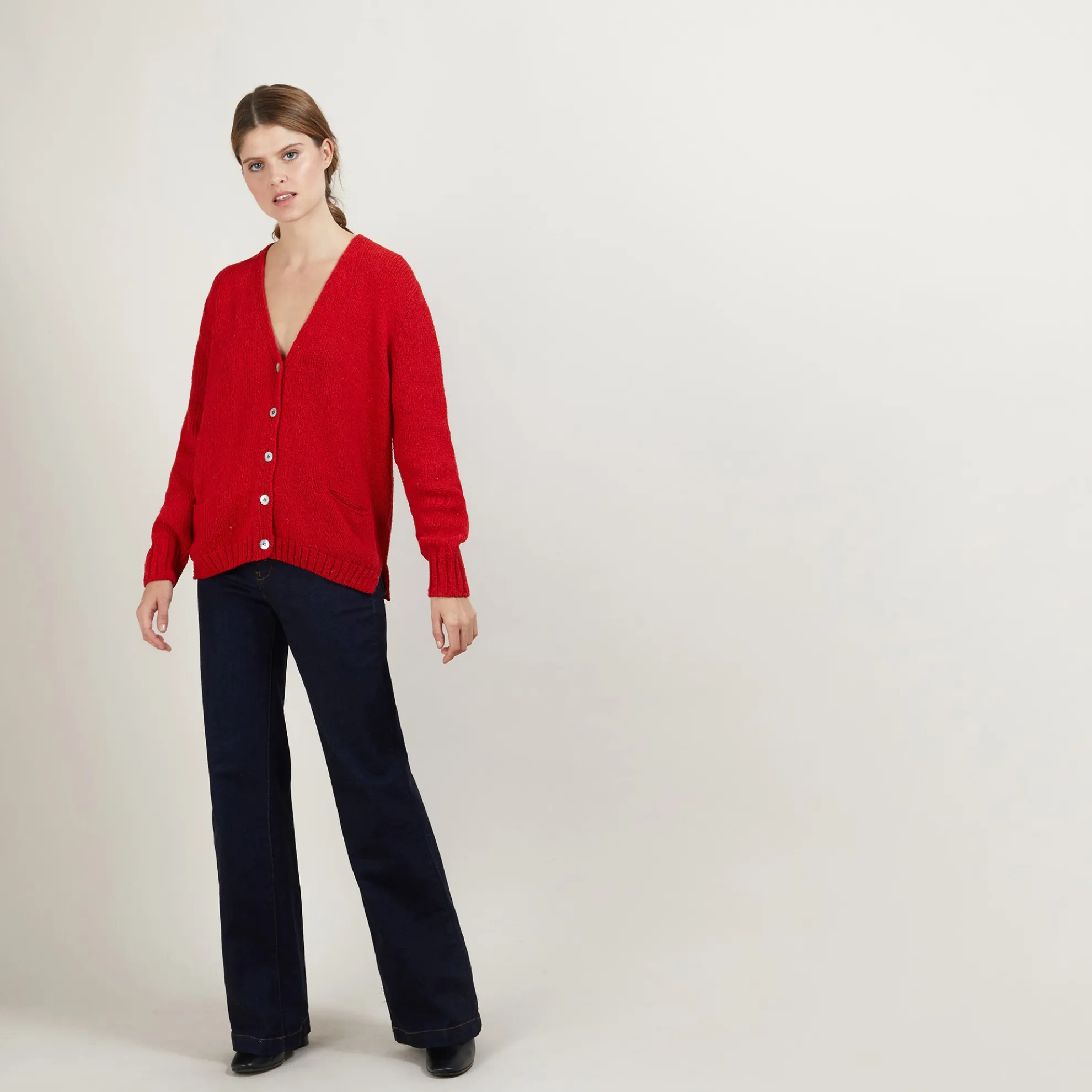 Maison Montagut Cardigan Col V En Laine Et Soie - Bilan>Femme Pulls