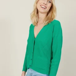 Maison Montagut Cardigan Court A Cotes - Bolivar>Femme Vestes Et Gilets