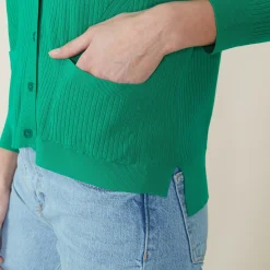 Maison Montagut Cardigan Court A Cotes - Bolivar>Femme Vestes Et Gilets