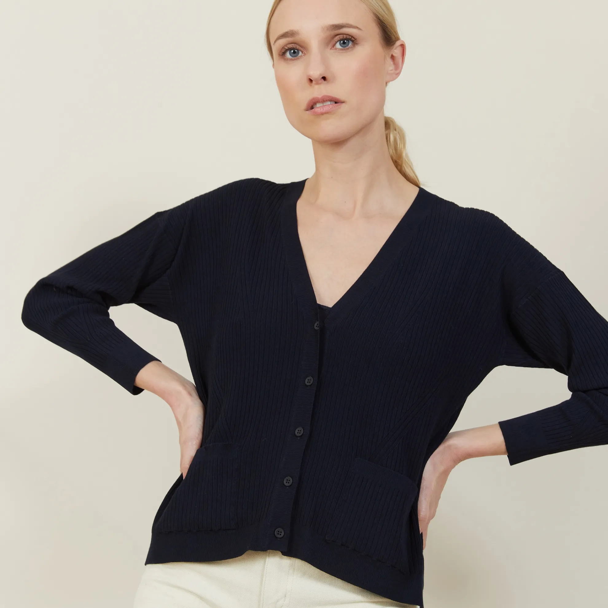 Maison Montagut Cardigan Court A Cotes - Bolivar>Femme Vestes Et Gilets
