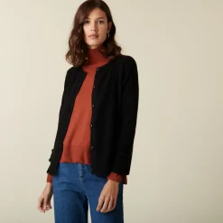 Maison Montagut Cardigan En Cachemire Col Rond Boutonne - Adelys><noscript><img width=