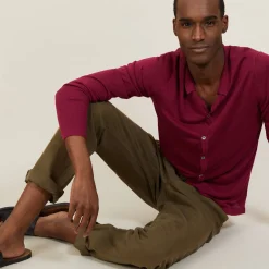 Maison Montagut Chemise Boutonnee En Lin Flamme - Blason><noscript><img width=