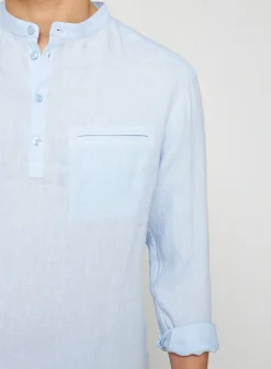 Maison Montagut Chemise Col Tunisien En Lin - Romeo><noscript><img width=