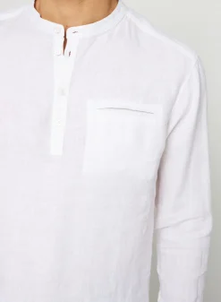 Maison Montagut Chemise Col Tunisien En Lin - Romeo><noscript><img width=