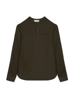 Maison Montagut Chemise Col Tunisien En Lin - Romeo><noscript><img width=