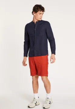 Maison Montagut Chemise En Lin Col Tunisien - Dean>Homme Chemises