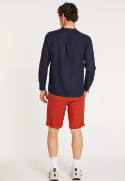 Maison Montagut Chemise En Lin Col Tunisien - Dean><noscript><img width=