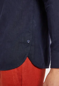 Maison Montagut Chemise En Lin Col Tunisien - Dean><noscript><img width=