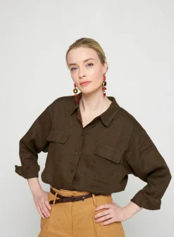 Maison Montagut Chemise Manches Longues En Lin - Tonya><noscript><img width=