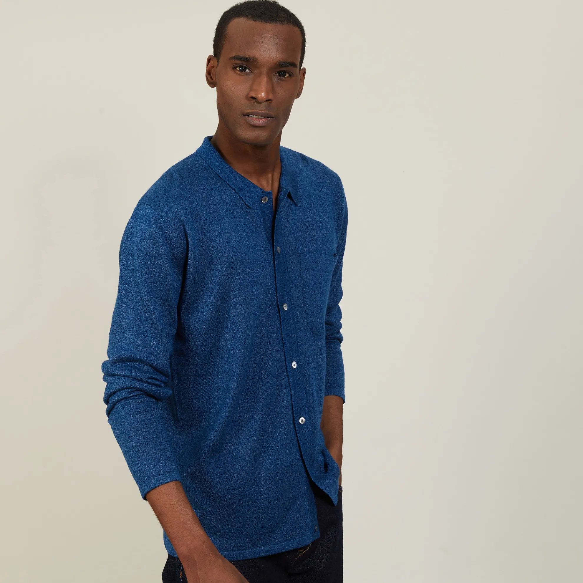 Maison Montagut Chemise Manches Longues En Lin Cachemire - Bazar>Homme Chemises
