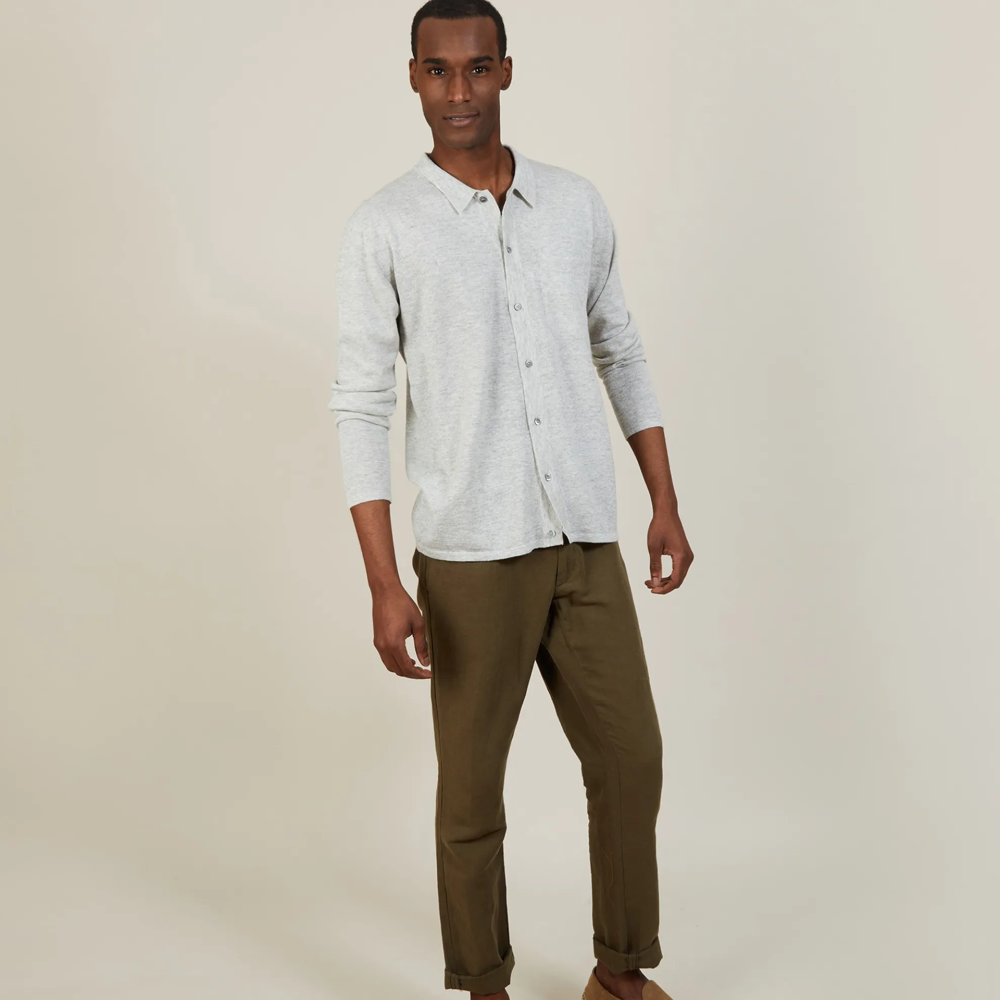 Maison Montagut Chemise Manches Longues En Lin Cachemire - Bazar>Homme Chemises