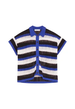 Maison Montagut Chemisier Ajoure En Coton Bio - Merlin><noscript><img width=