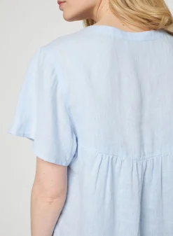 Maison Montagut Chemisier Col Tunisien En Lin - Tonnie><noscript><img width=