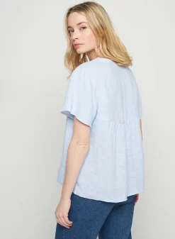 Maison Montagut Chemisier Col Tunisien En Lin - Tonnie><noscript><img width=