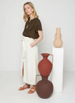 Maison Montagut Chemisier Col Tunisien En Lin - Tonnie><noscript><img width=