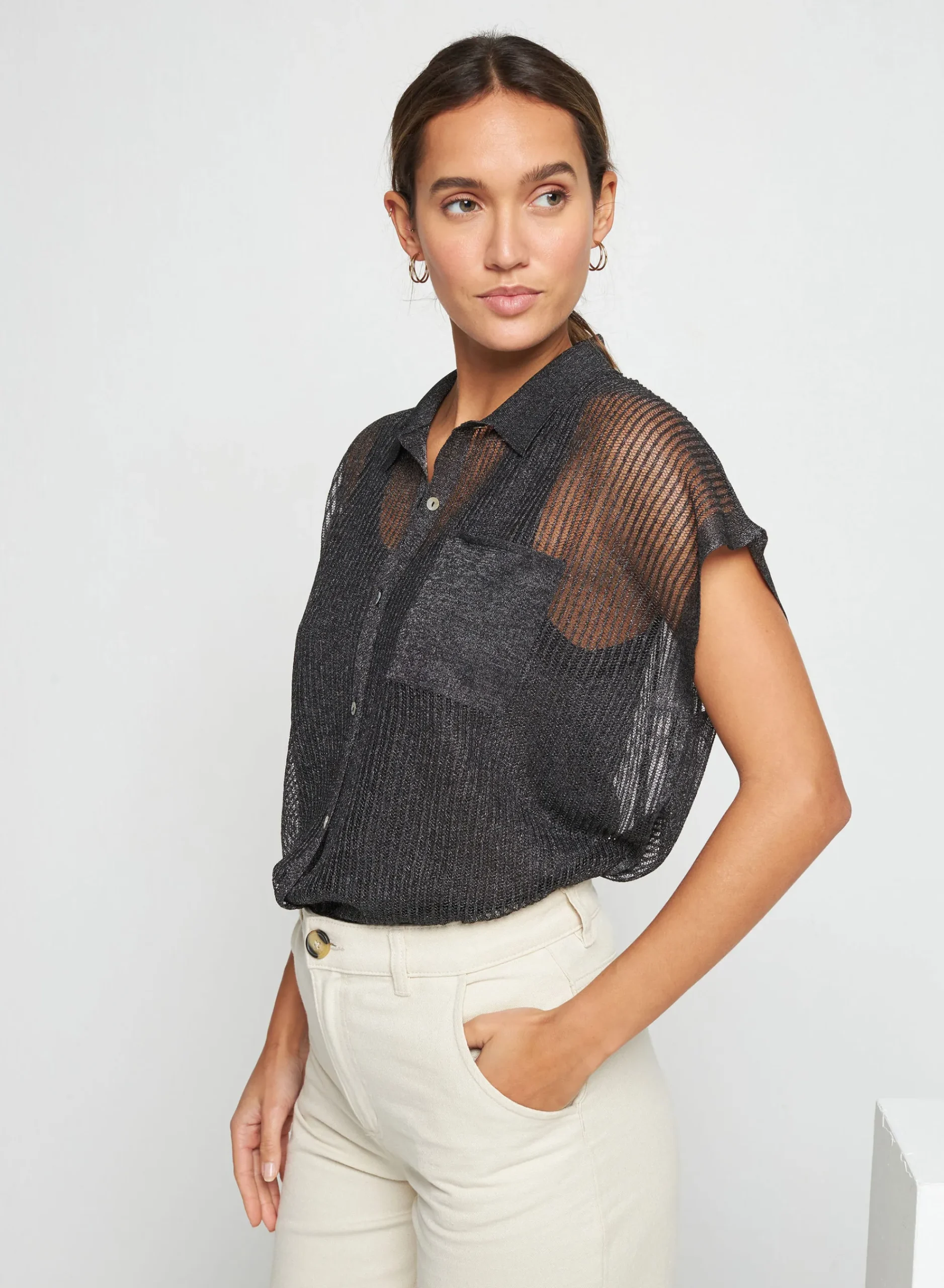 Maison Montagut Chemisier Manches Courtes Effet Irrise - Stacy>Femme T-Shirts